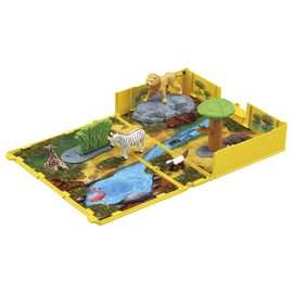 Takara Tomy Ania Ania Picture Book, First Animal Savannah Life Set, Animal Dinosaurs, Realistic Movable, Figure Toy, Ages 3 and Up, Pass Toy Safety Standards, ST Mark Certified, ANIA TAKARA TOMY