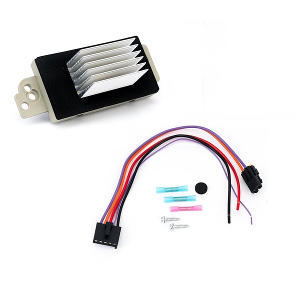 HVAC Blower Motor Resistor Complete Kit with Harness - Replaces 15 81773, 89018778, 89019351, 1581773, 15-81773 Compatible with Chevy, GMC Vehicles - Silverado, Tahoe, Suburban, Sierra, Yukon XL