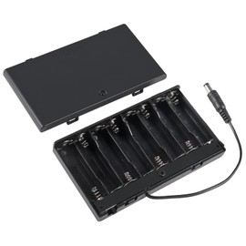 AITIAO 2Pcs 8 Slots AA Battery Holder Case Box 8 x 12V Battery Storage Box Battery Container Case with DC 5.5x2.1mm Male Connector and Cover ON/Off Switch