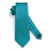 HISDERN Mens Ties Teal Silk Tie and Pocket Square Set