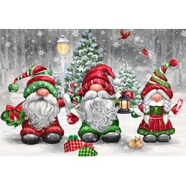 Vermont Christmas Company - Christmas Gnomes 100 Piece Jigsaw Puzzle - Large Interlocking Pieces Perfect for Kids & Adults Alike - 19" x 13"