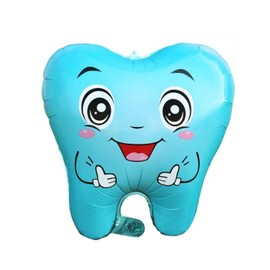 5PCS Blue Tooth Shaped Foil Balloons Teeth Mylar Balloons Tooth Inflatable Balloons for Tooth Themed Birthday Party Decorations Blue
