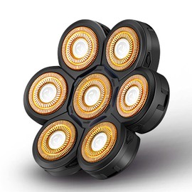 Roziapro Upgrade 7D Freedom Head Shaver Replacement Blades Electric Shaver Replacement Head Shavers for Bald Men Replaceable Head Waterproof Blades for Men 5 in 1 Bald Head Replacement Blades (Gold)