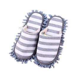 1 Pair of Multifunction Stripes Cleaning Slippers, Detachable Mopping Shoes House Floor Cleaning Mop Microfiber Sole