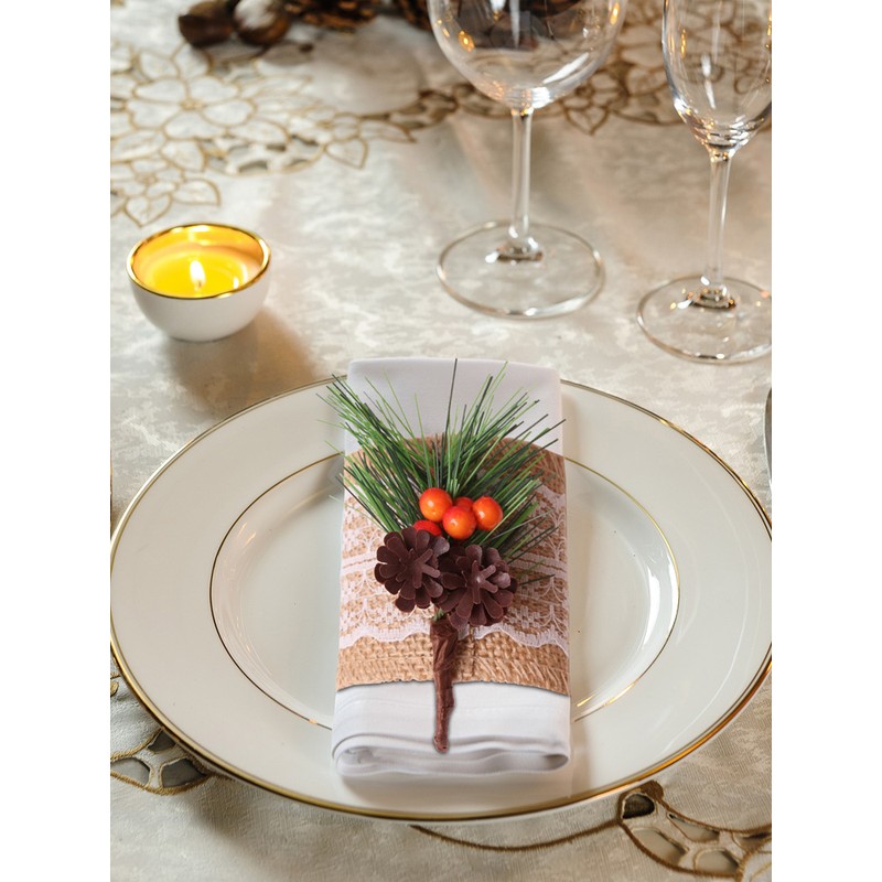 Pinecone Napkin Rings Sweet Reusable Christmas Napkin Holders Table Decor