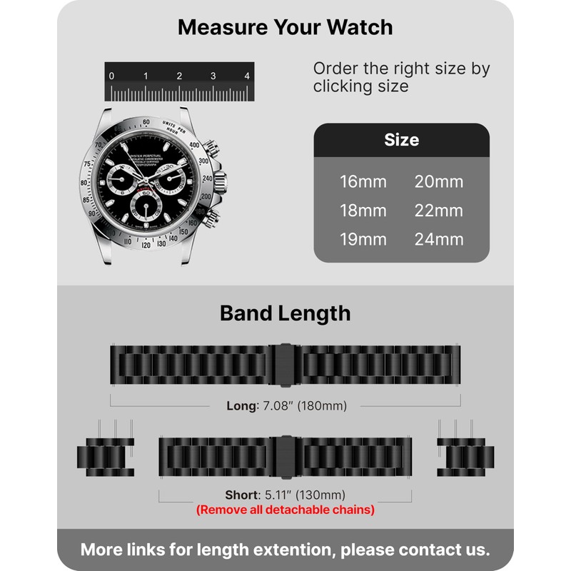 Fullmosa Correa Metálica de Reloj de Liberación Rápida, Pulsera Reloj