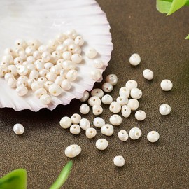 FASHEWELRY 100 Pcs Natural Cultured Freshwater Pearl Beads Real Pearls Potato Shape Beige Pearl Beads Loose Pearls for Bracelet Necklace Jewelry Making Beading DIY Crafts Supplies