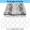 AcbbMNS Shower Curtain with Grommets and 12 Hooks, 220 x