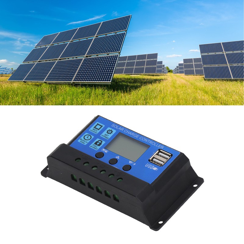 Solar Charge Controller LCD Display PWM Control 10A 12V 24V