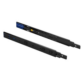 MS Beschläge Drawer Runners Pair Full Extension 45 mm Height Ball Guide Black Drawer Runners Soft Close Ball Bearing Drawer Extension (350 mm)