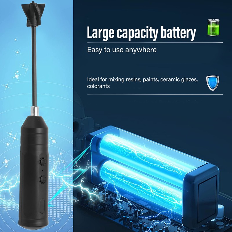 Epoxy Resin Mixer Electric Rechargeable Machine Kit with 2 Paddles