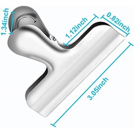 Clips de bolsa de chip, Paquete de 10 Clips para bolsas de acero inoxidable,3 pulgadas de ancho, Clip de metal para bolsas de almacenamiento de alimentos,sellado hermético, cocina, uso doméstico