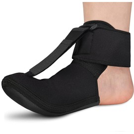 Soft Stretching Boot Splint for Aching Feet & Heel Relief，Plantar Fasciitis Night Splint Sock - Achilles Tendonitis Foot Support Brace for Right or Left Foot (Black, S)