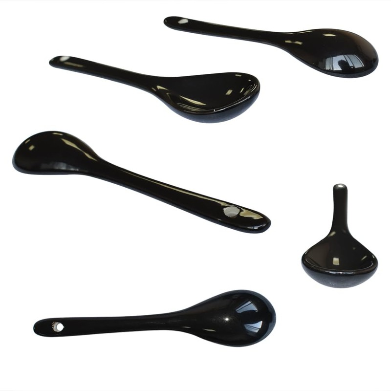 Pirhosigma 8 Color Porcelain Egg Spoons Ceramic Spoons 5 inch