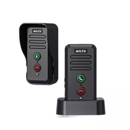Interphone 인터폰 무선 차임벨 장거리 원격 대화 원거리 조절 블랙 도어벨 홈 [Q. T80 화이트 2 외부 단위 내부 장치] Intercom Wireless Chime Bell Long Range Remote Conversation Long Distance Control Black Doorbell Home [Q. T80 White 2 External Units Internal Device]