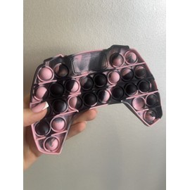 Unbranded pop it fidget popper toy black & pink video game controller