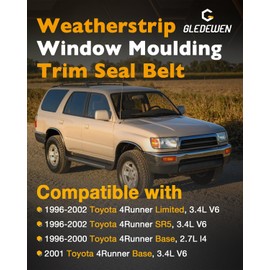 Window Trim Seal, Compatible with 1996-2002 Toyota 4Runner, Window Molding Weather Stripping Belt Set, OE# 68161-35010, 68162-35010, 68163-35010, 68164-35010, Door Weatherstrip Rubber Moulding (4PCS)
