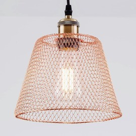 HARPER LIVING Metal Lampshade, Ceiling Light Shade Steampunk Light Shade Easy Fit, Compact Ceiling Lamp Cage Vintage Lampshades for Bedroom Ceiling Lights, Pendant (Copper)