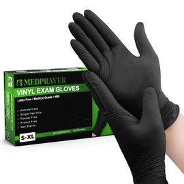 MEDPRAYER Vinyl Exam Gloves - Disposable Latex & Powder Free Gloves for Cleaning, Hand Protection and Food Safe Use - 4 Mil, Large, 1000 Count