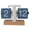 Flip Desk Clock Auto Mechanical Flip 12H AM PM Wood