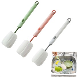 ARREBOL 3 Pack Bottle Cleaning Brush, Detachable & Scratch-Free Sponge Brush for Water Bottles, Glassware, Cups & Thermos