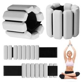 Wrist Weights, Adjustable Wrist Ankle Weights for Women and Men (1 lb Each), 2Pack Wearable Silicone Bracelets SuitableSuitable for Walking, Yoga, and Gym, Arm & Leg Workout, 2lb (Grey)