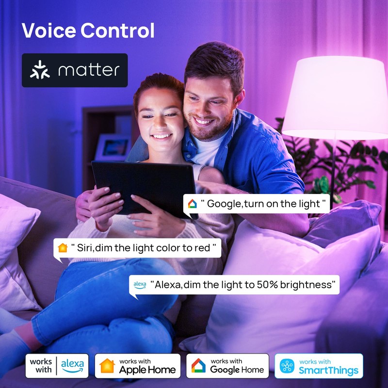 Consciot Smart Light Bulbs, WiFi Bluetooth Color Changing LED Light