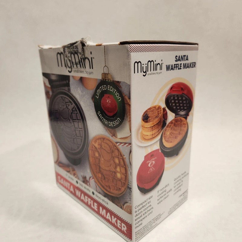 MyMini My Mini Santa Waffle Maker, 5" Plate, Non Stick,