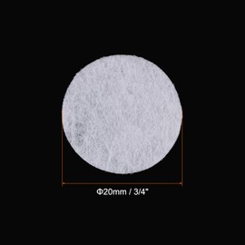 sourcing map Round Felt Circles 20 mm 3/4 Inch Craft Felt Pads Non-Woven Fabric Felt Pads White Pack of 100