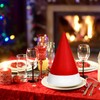 Kavoc 4 Pcs Christmas Santa Elf Felt Hat Red and