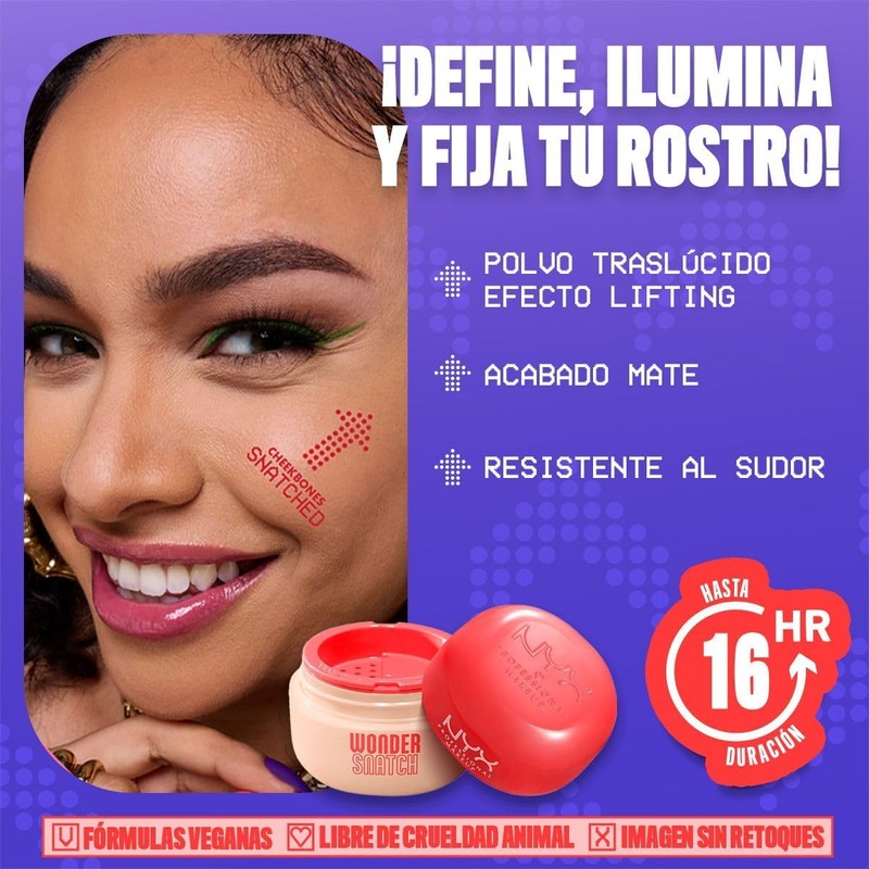 Polvo Wonder Snatch Nyx – Acabado Mate Lifting Apricot Attitude