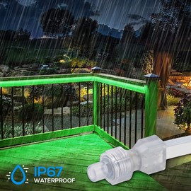 TORCHSTAR 100ft (50ft X 2 Pack) LED Neon Rope Light Outdoor, IP67 Waterproof, AC 120V Linkable 150ft Max, ETL Certified, Flexible Lights for Patio, Lawn, Soffit, Ambient Decoration, Green