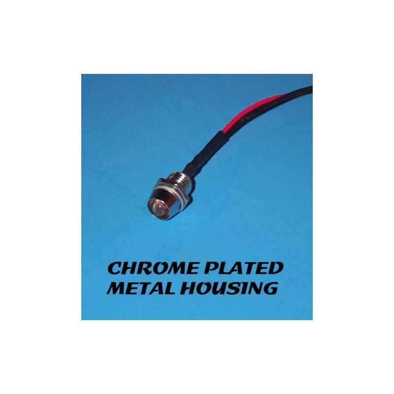 N/A LED - 5mm PRE WIRED 12 VOLT WITH CHROME