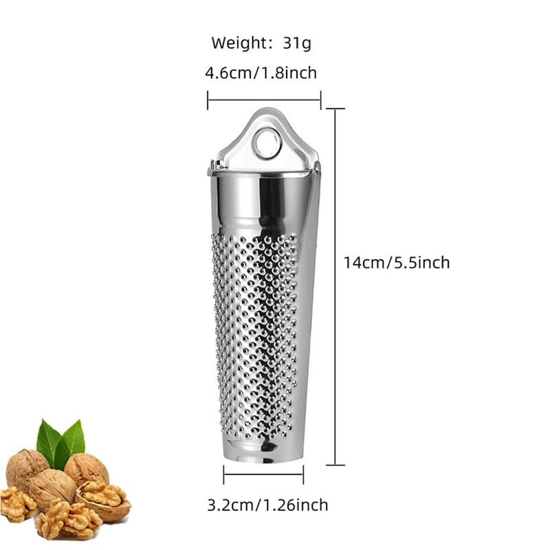 Yeenano Nutmeg Grater,Stainless Steel Garlic Grater,Grater with Container,Cheese Graters Multi