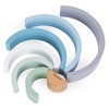 Mamabrum, Wooden Rainbow Puzzle, Blue, 7 Elements, Tunnel Bridges, Wooden