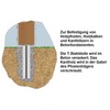 U-post support for embedding in concrete/hot-dip galvanised/T-dolle steel pin length
