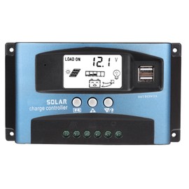 Qiilu Controlador de carga solar MPPT, controlador de carga solar 40/50/60/100A Pantalla LCD USB dual 12V 24V(100A) regulador de carga solar,regulador mppt 12v 24v,regulador de carga solar 12v 100a,reguladores solares 100 amperios,controlador de pla