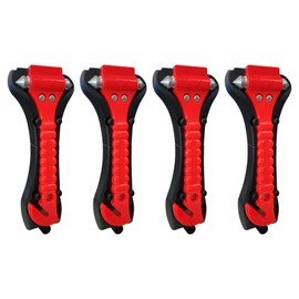 Car Window Breaker Hammer and Seat Belt Cutter 2-in-1, Emergency Escape Tool, Safety Glass Breaker, Automotive Safety Essentials and Accessories, 4 Packs