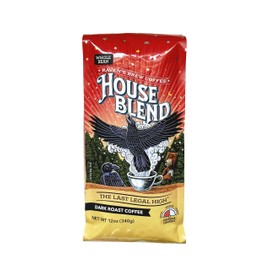 Raven’s Brew Coffee Gourmet Dark Roast Whole Bean Coffee - House Blend 12oz Bag