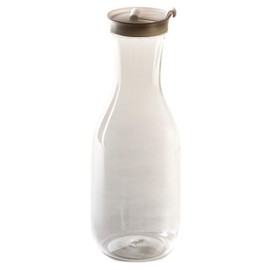 Clear Plastic Heavy Duty Pitcher - Large Water Carafes, Plastic Bottles with Flip Top Lid, Beverage Pitchers with Lid - BPA Free Plastic Decanter, Juice, Ice Tea, Picnic, Catering (50 Oz) (1)