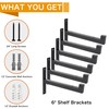 6 Pcs Heavy Duty Shelf Brackets 12 Inch Wall Mounted