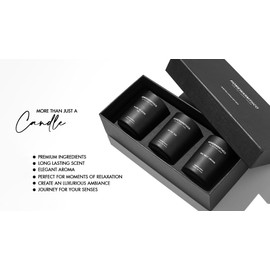 Candle Gift Set for Home décor-3 Pack Soy Wax Scented Candles Fall décor Candles Clearance Home Scented 5.65oz Aromatherapy Candles, Scents: White Tea, Flame of Eden Oud, Sea Salt Orchid.