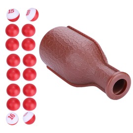 Shaker Bottle, Billiards Accessory Pool Dice, 16 Numbered Brown Rubber Perfect for Kelly, Pea and Pill Pool and Others
