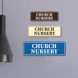 Standard Church Nursery Sign (Brushed Silver) - Medium