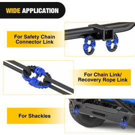 Nilight Safety Chain Connector Link, 1/2In Tow Hitch Hammerlock Coupling Link, 2 Pack Forged Steel Tow Chain Connector for Chain Link/Recovery Rope Link/Shackle, 12000 lbs Load Limit, Blue