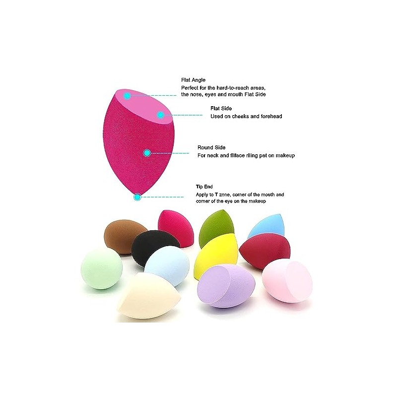 Esponjas de Maquillaje para Base 4 pack con estuche; Beauty