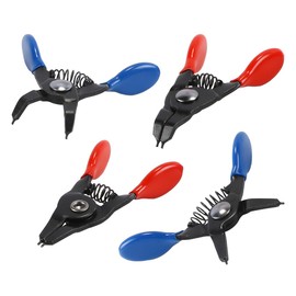 Gorise 4 Piece Circlip Pliers Set, Snap Ring Pliers Set, Metal Mini Snap Ring Pliers, Mini Pliers for Internal and External Circlips, Red/Blue