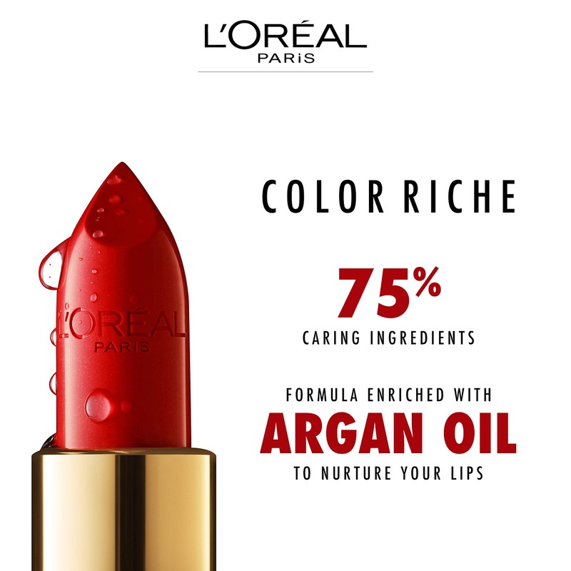L'Oréal Paris Color Riche Satin Smooth Lipstick, Moisturising Pure Pigment