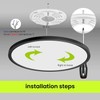 OTREN LED Ceiling Light Flat: Round 4000 K Bathroom for
