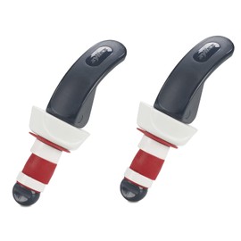 Zyliss - Tapones de botella de cierre fácil – Tapones de vino y champaña a prueba de fugas con mango largo de fácil bloqueo, agarre cómodo, sello hermético, diseño moderno en gris y rojo, duradero y